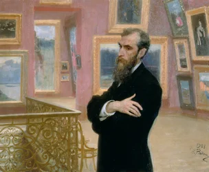 Retrato de Pavel Tretyakov (1832-98) en la Galería, 1901